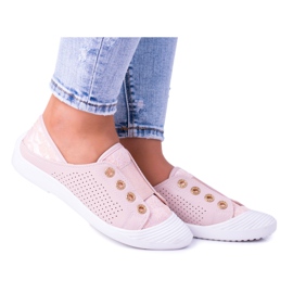 Zapatillas sin cordones para mujer Lu Boo Pink Lace Emena rosado