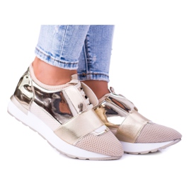 Zapatos deportivos dorados Lu Boo para mujer Madoni