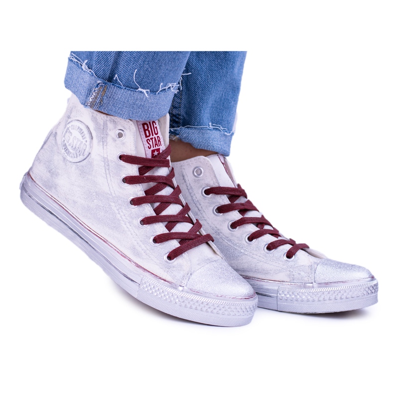 Zapatillas Big Star High Blancas Plateadas BB274016 blanco