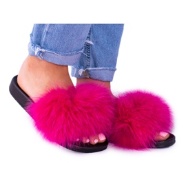 Pantuflas de Mujer con Piel Natural Fucsia Naturis rosa