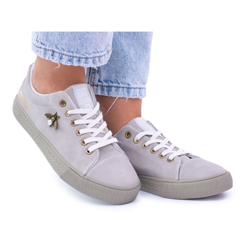 Zapatillas de deporte calientes grises de Big Star para mujer Monokolor BB274062