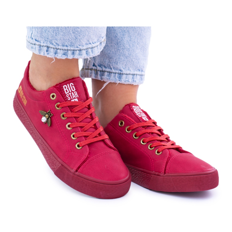 Zapatillas deportivas con aislamiento rojo Big Star para mujer Monocolor BB274052