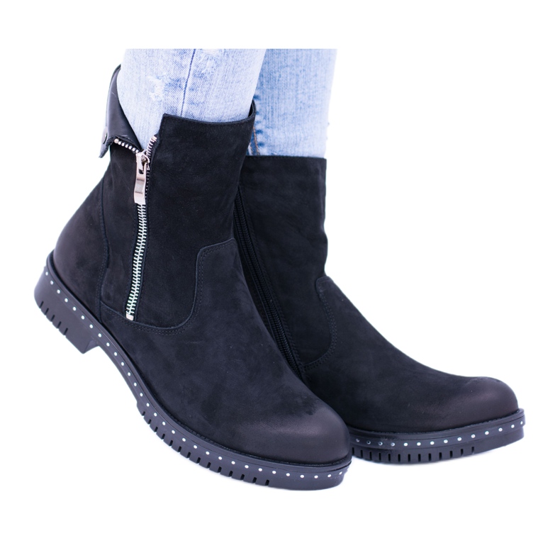 Vinceza Botines Negros Mujer Jodhpur Boots Piel Gelardo