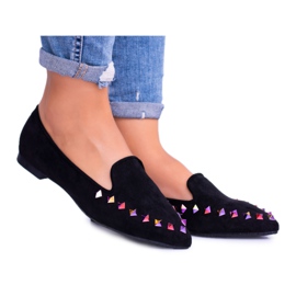 Lu Boo Black Lords Iridiscente Jets Suede Spike negro