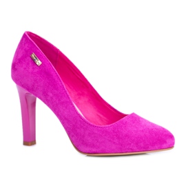 De Mujer Salón Con Tacón Ante Fucsia Sergio Leone Campbell rosado