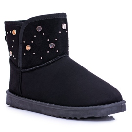 BUGO Botas de nieve cálidas negras para mujer Suede Biggy negro