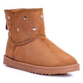 BUGO Botas de nieve cálidas para mujer Suede Camel Biggy marrón