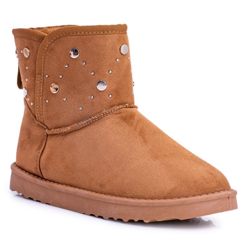 BUGO Botas de nieve cálidas para mujer Suede Camel Biggy marrón