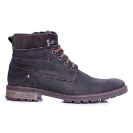 Botas cálidas de hombre de cuero negro Neex Kobe marrón