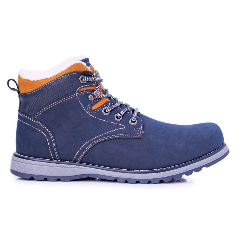 Vico Cálidos zapatos de trekking de hombre azul marino con forro polar Nuss