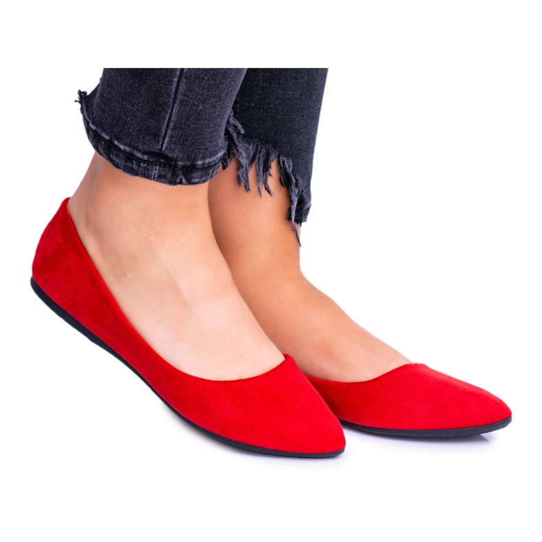 PS1 Bailarinas de mujer rojas Suede Dermeno rojo