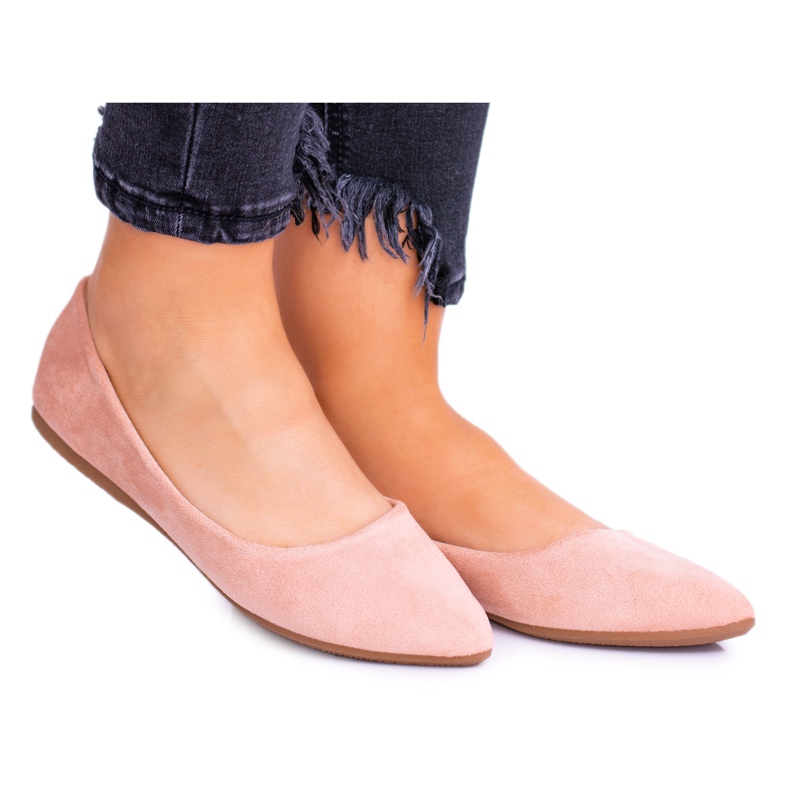 PS1 Rosa de las mujeres bailarinas Suede Dermeno rosado PS1 Rosa de las mujeres bailarinas Suede Dermeno rosado