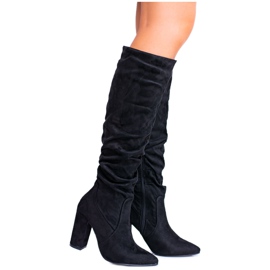 HAN Botas De Mujer Con Tacón Alto Ante Negro Nightcall HAN Botas De Mujer Con Tacón Alto Ante Negro Nightcall