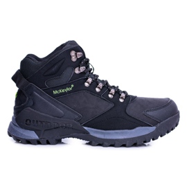 Mckeylor Zapatos de trekking negros para hombre calentados con forro polar Padava