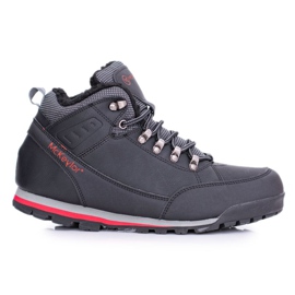 Mckeylor Zapatos de trekking negros para hombre con forro polar reflectante