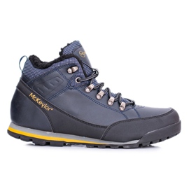 Mckeylor Zapatos de trekking para hombre azul marino con forro polar reflectante