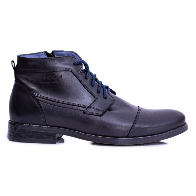 Nikopol Botas de cuero negro para hombre con cremallera de Gregory