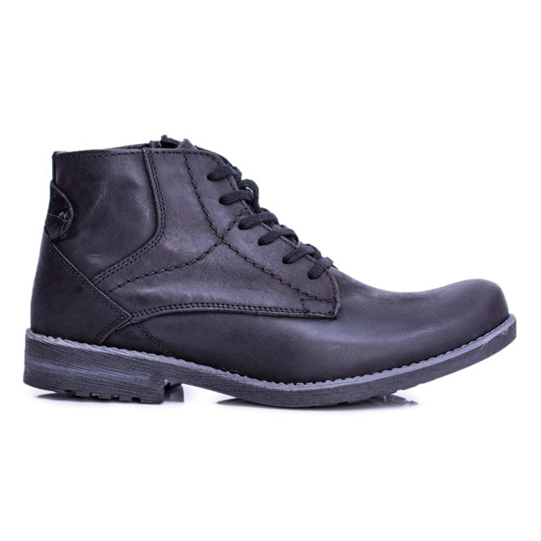Botas De Cuero Para Hombre Con Cremallera Negro Cálido Komodo 731 Botas De Cuero Para Hombre Con Cremallera Negro Cálido Komodo 731