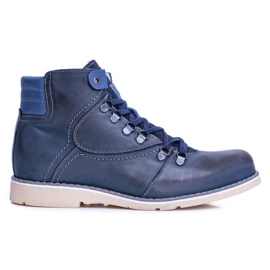 Botas De Piel De Abrigo Para Hombre Azul Marino Komodo 733