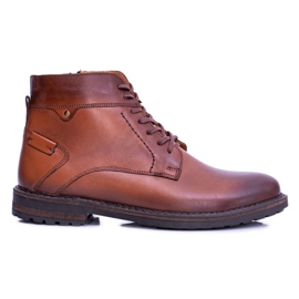 Iguana Botas de hombre marrones, botas de abrigo de cuero Devenor marrón