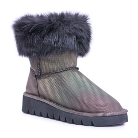 Moow Botas de nieve altas para mujer con piel Fourrure multicolor amarillo Moow Botas de nieve altas para mujer con piel Fourrure multicolor amarillo