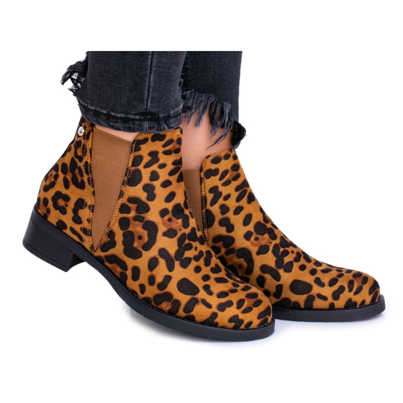 Botas de mujer con estampado de leopardo Midas Jodhpur boots marrón Botas de mujer con estampado de leopardo Midas Jodhpur boots marrón