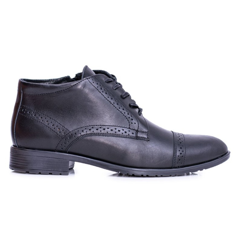 Joker Botas cálidas para hombre, cuero pulido, negro, Columbs