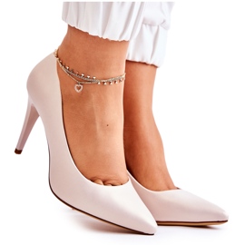 Sergio Leone Pearl Salón Stilettos Beige Feliciana