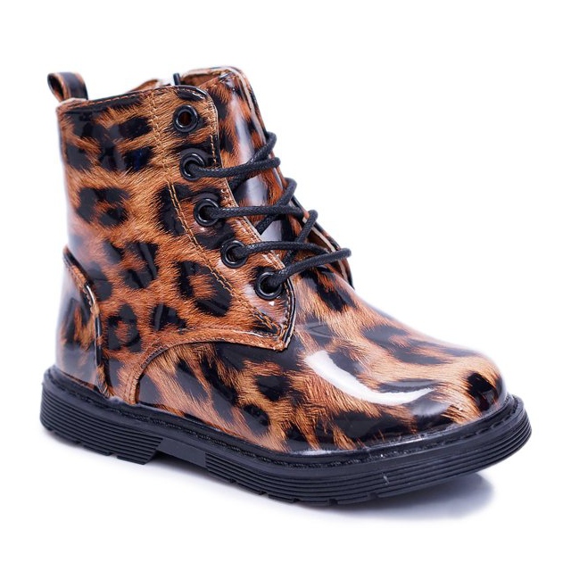 Botas para niños calentadas con tramperos de piel Panterka Darsin marrón Botas para niños calentadas con tramperos de piel Panterka Darsin marrón