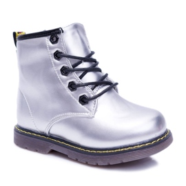 Botas Infantiles Calentadas Con Tramperos De Piel Silver Debi gris