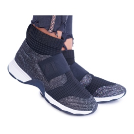 Zapatos Deportivos De Mujer Lu Boo Con Calcetín Negro Glitter Phantom Zapatos Deportivos De Mujer Lu Boo Con Calcetín Negro Glitter Phantom