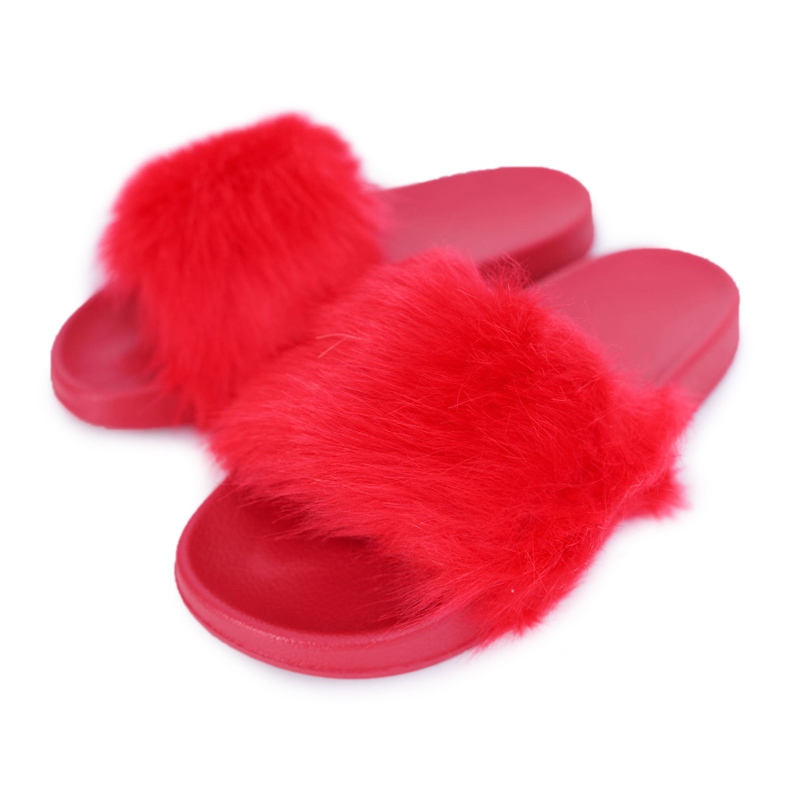 Pantuflas de Mujer con Piel Piel Roja rojo