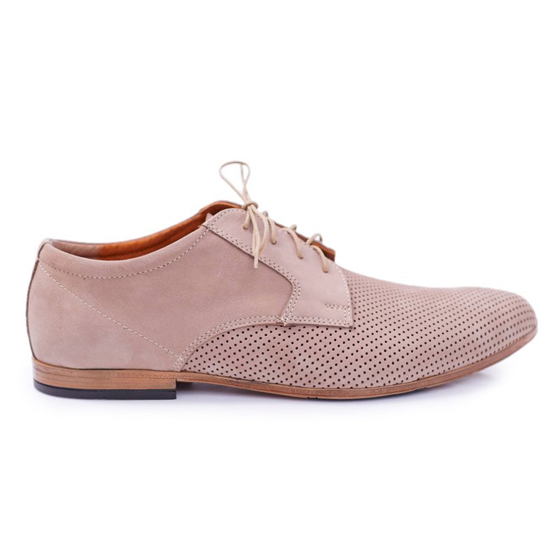 Bednarek Polish Shoes Hombres Brogues Bednarek Nubuck Calado Beige Hermes