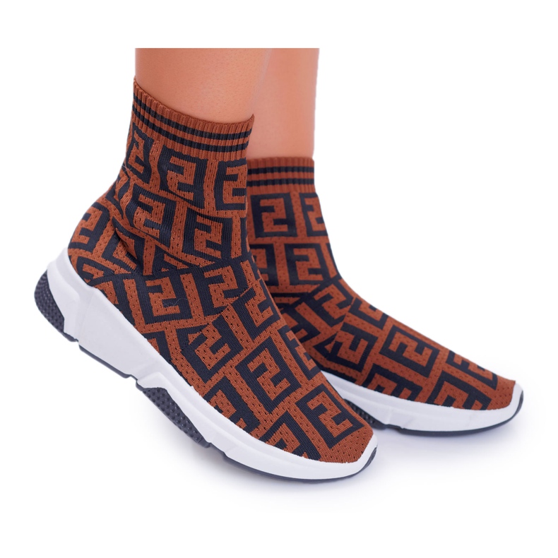Zapatos deportivos para mujer High Sock Brown Press marrón