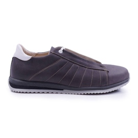 Bednarek Polish Shoes Hombres Zapatos Brogues Bednarek Sport Cuero Gris Geos