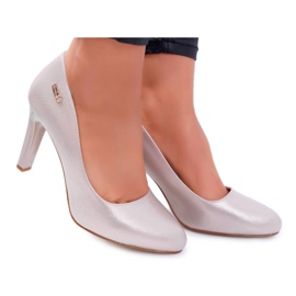Zapatos de salón para mujer en el talón Sergio Leone 1457 Golden Campbell dorado