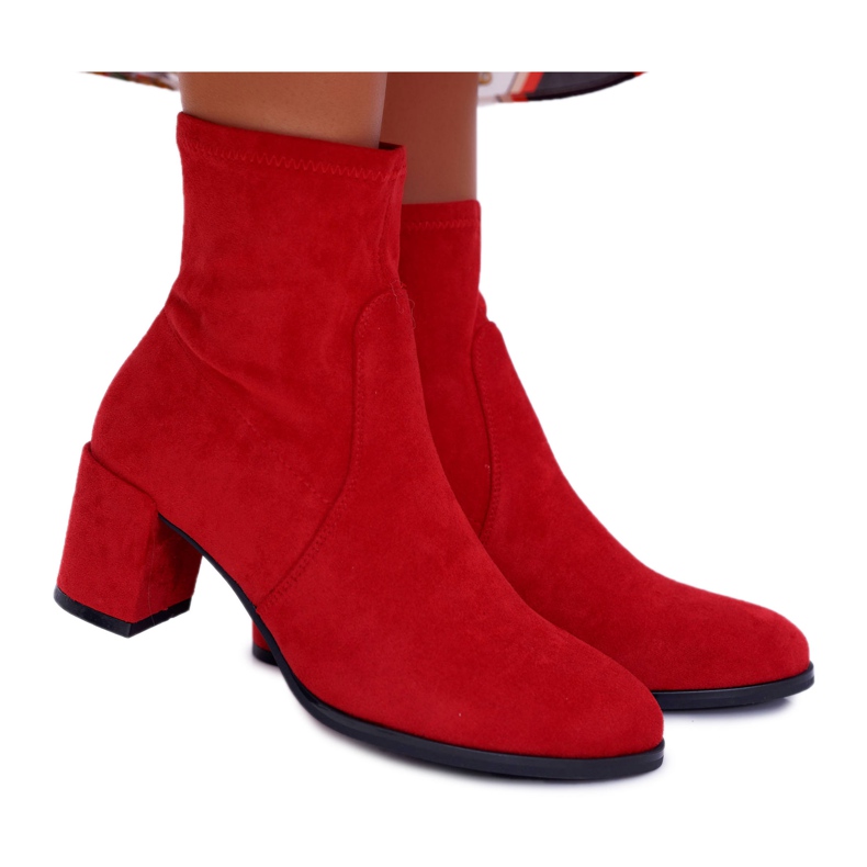 Botas Primavera Mujer Tacón Alto Sergio Leone Slip-On Rojo LikeStar Botas Primavera Mujer Tacón Alto Sergio Leone Slip-On Rojo LikeStar