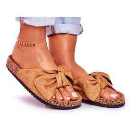 PS1 Pantuflas de Mujer Marrones con Lazo Wendy Cork marrón