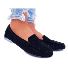 Mocasines Mujer Sergio Leone Suede Black Winted negro