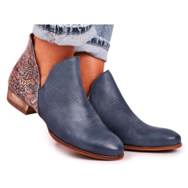 Botas Planas Mujer Maciejka Spring Leather Azul Marino 04091-27