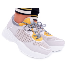 NFR Zapatillas Deportivas Mujer Suela Alta Amarillo Chillout gris multicolor