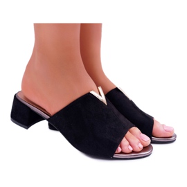 Vinceza Pantuflas clásicas y elegantes para mujer en bloque Demea negro