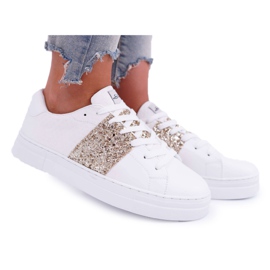 FRANA Zapatillas Deportivas Mujer Dorado Brillo Blanco Campare