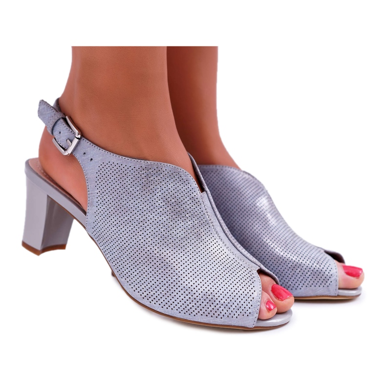 Sandalias de Mujer en Tacón Alto Sergio Leone SK800 Gris Fanfara