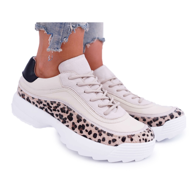 FC1 Zapatillas deportivas de mujer Leopard Debora beige marrón FC1 Zapatillas deportivas de mujer Leopard Debora beige marrón
