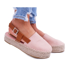 NFR Alpargatas de ante para mujer en la plataforma Pink Parteno rosado