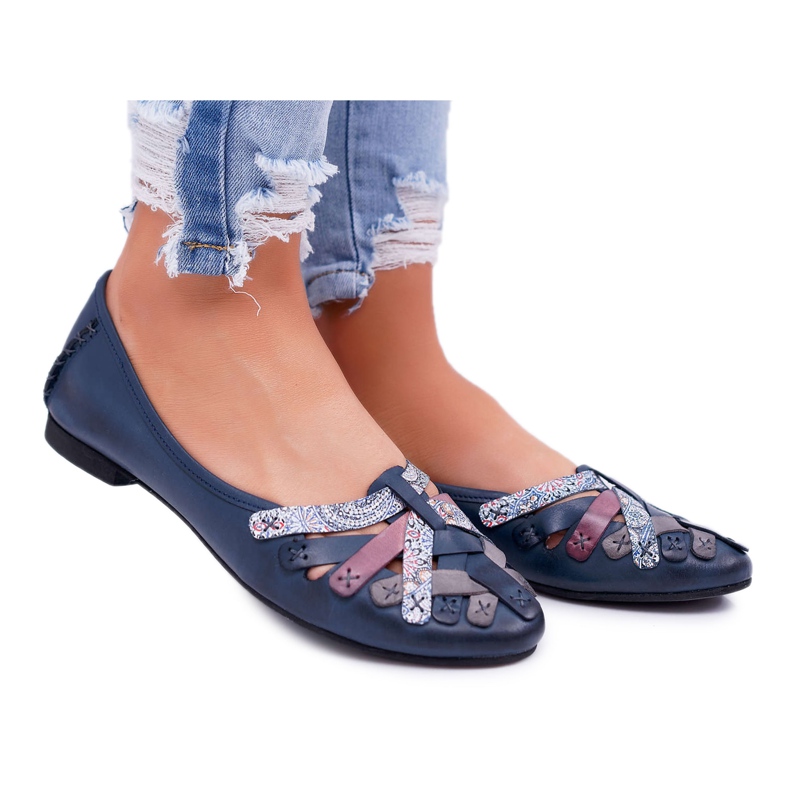 Bailarinas Mujer Maciejka Leather Azul Marino 01358