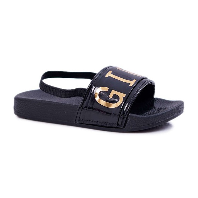FRROCK Pantuflas para niños, juveniles, con letras doradas, niña, estrella, negro, Bambi