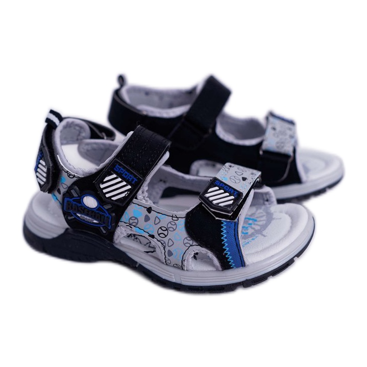 FRROCK Sandalias Infantil Niño Niño Con Velcro Negro Reksio