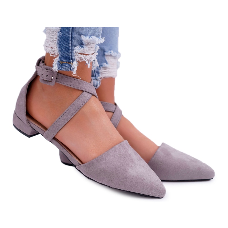 PS1 Bailarinas de ante gris para mujer en Spitz Medena